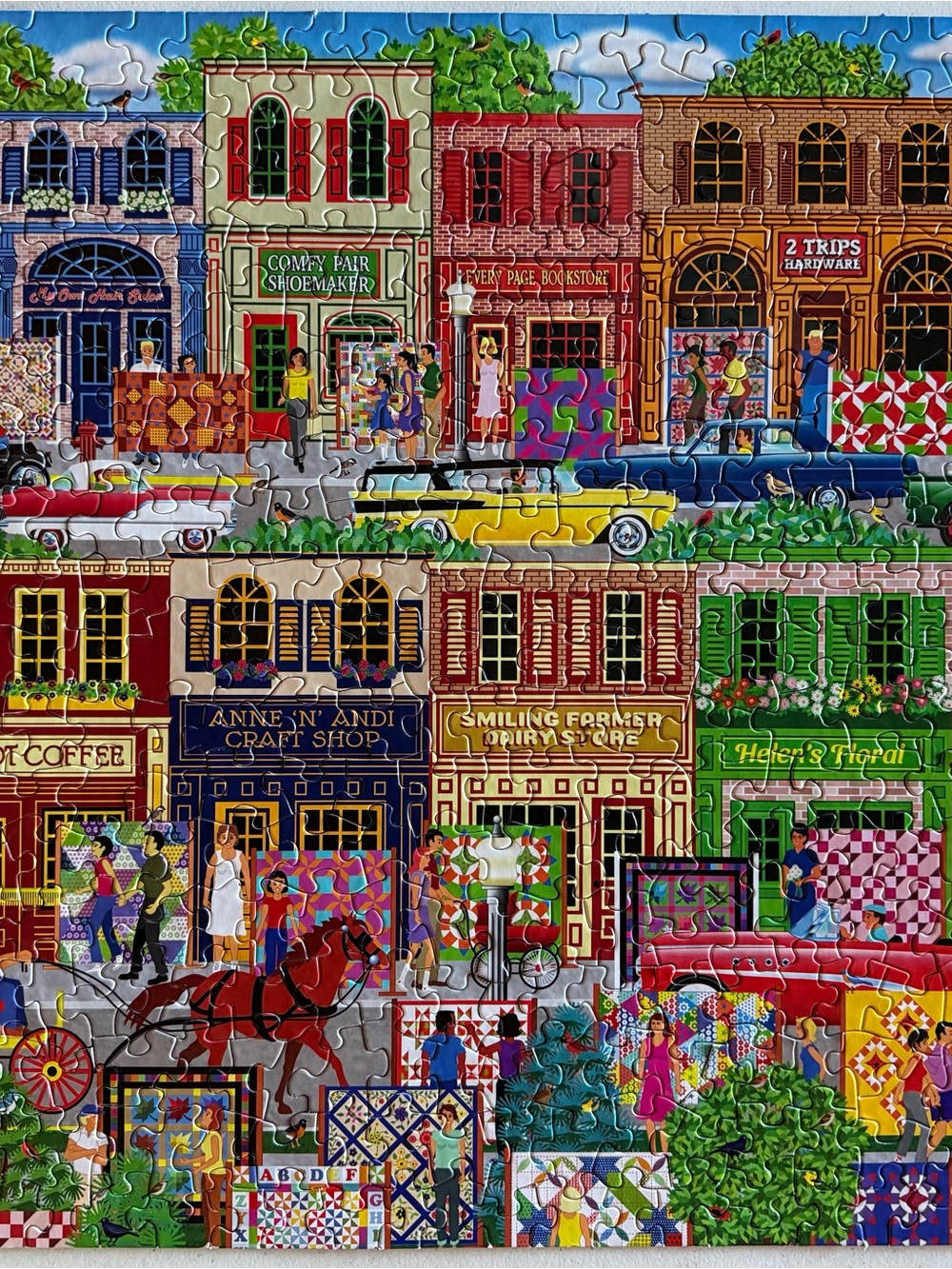 Springbok Hometown Jigsaw Puzzle - Colorful Town Scene - Picture 3 of 4